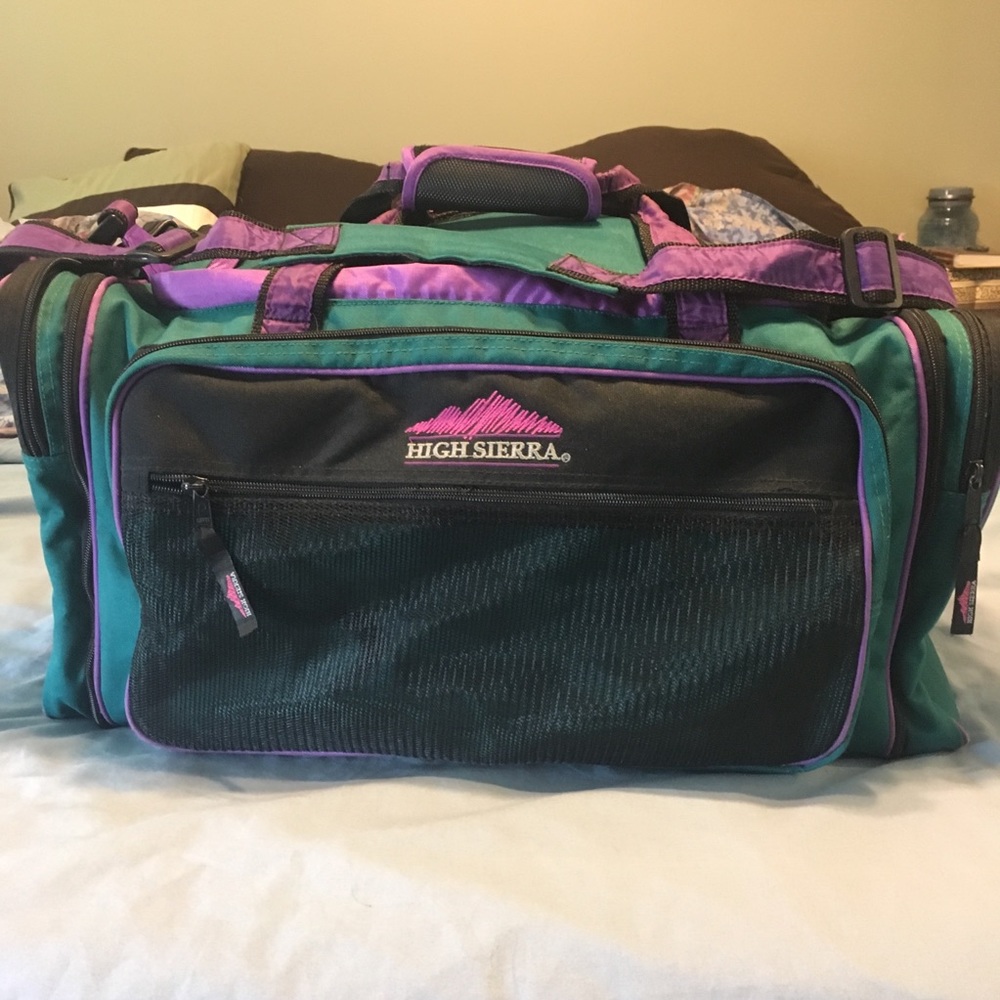 High Sierra teal duffel bag